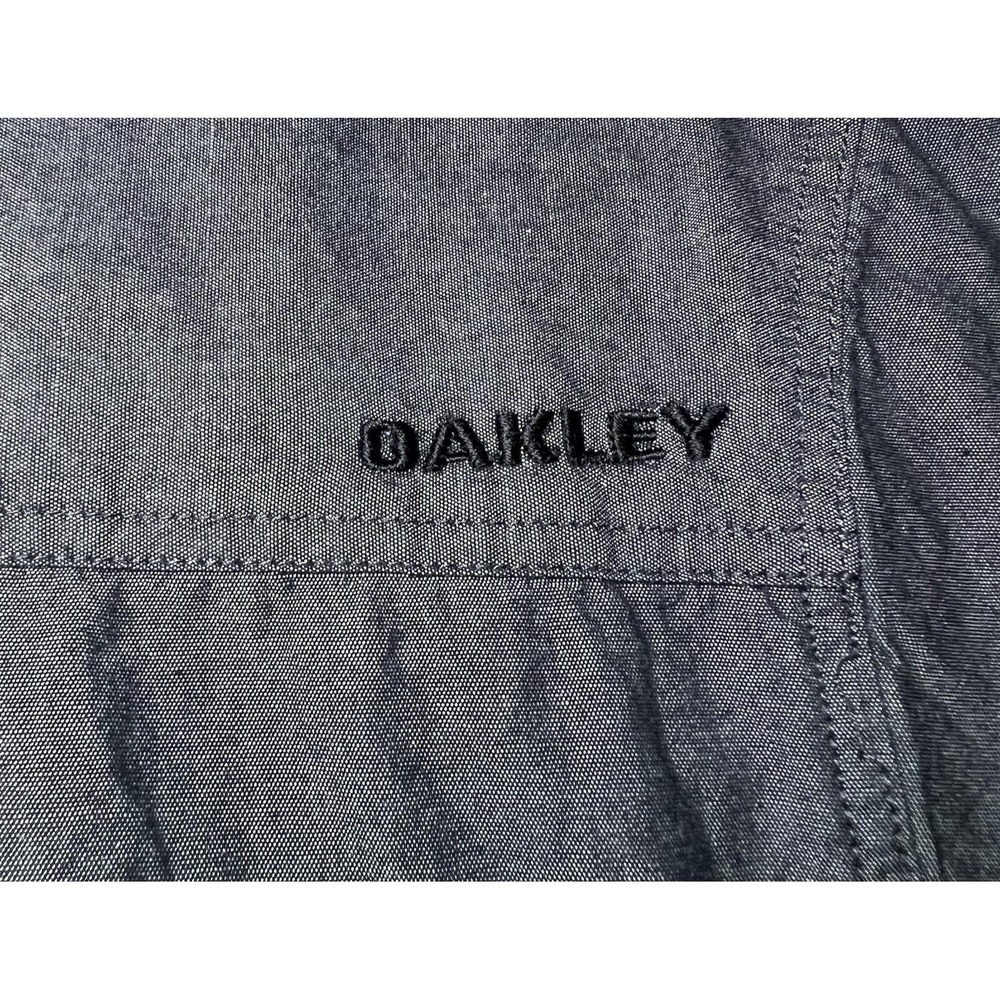 Oakley Mens Size Medium Grey Long Sleeve Button-Up Shirt Heathered Lifestyle - Picture 16 of 16